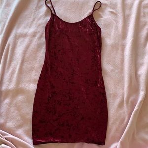 Burgundy velvet dress